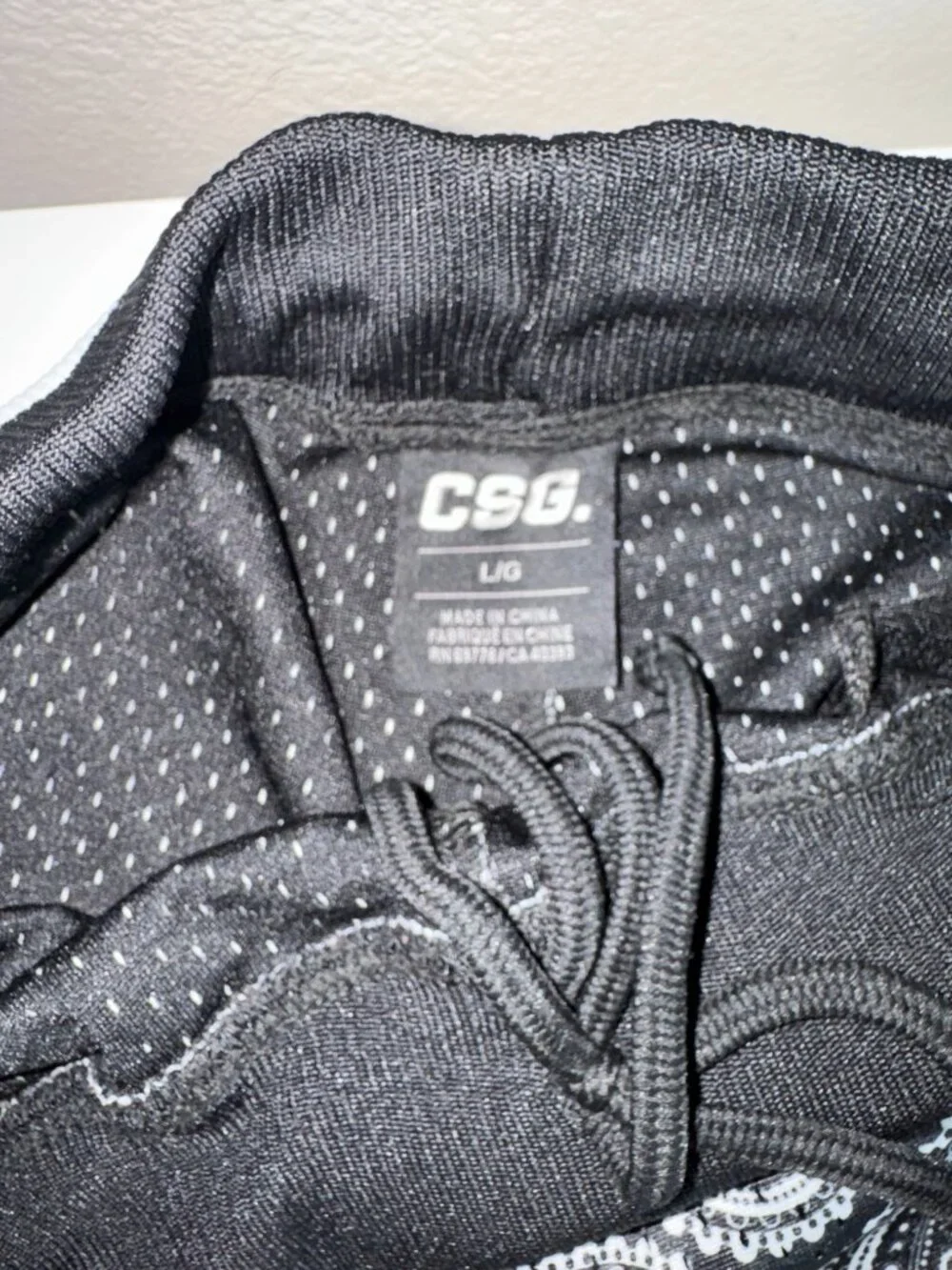 CSG Paisley Mesh Basketball Shorts Men's L Black White